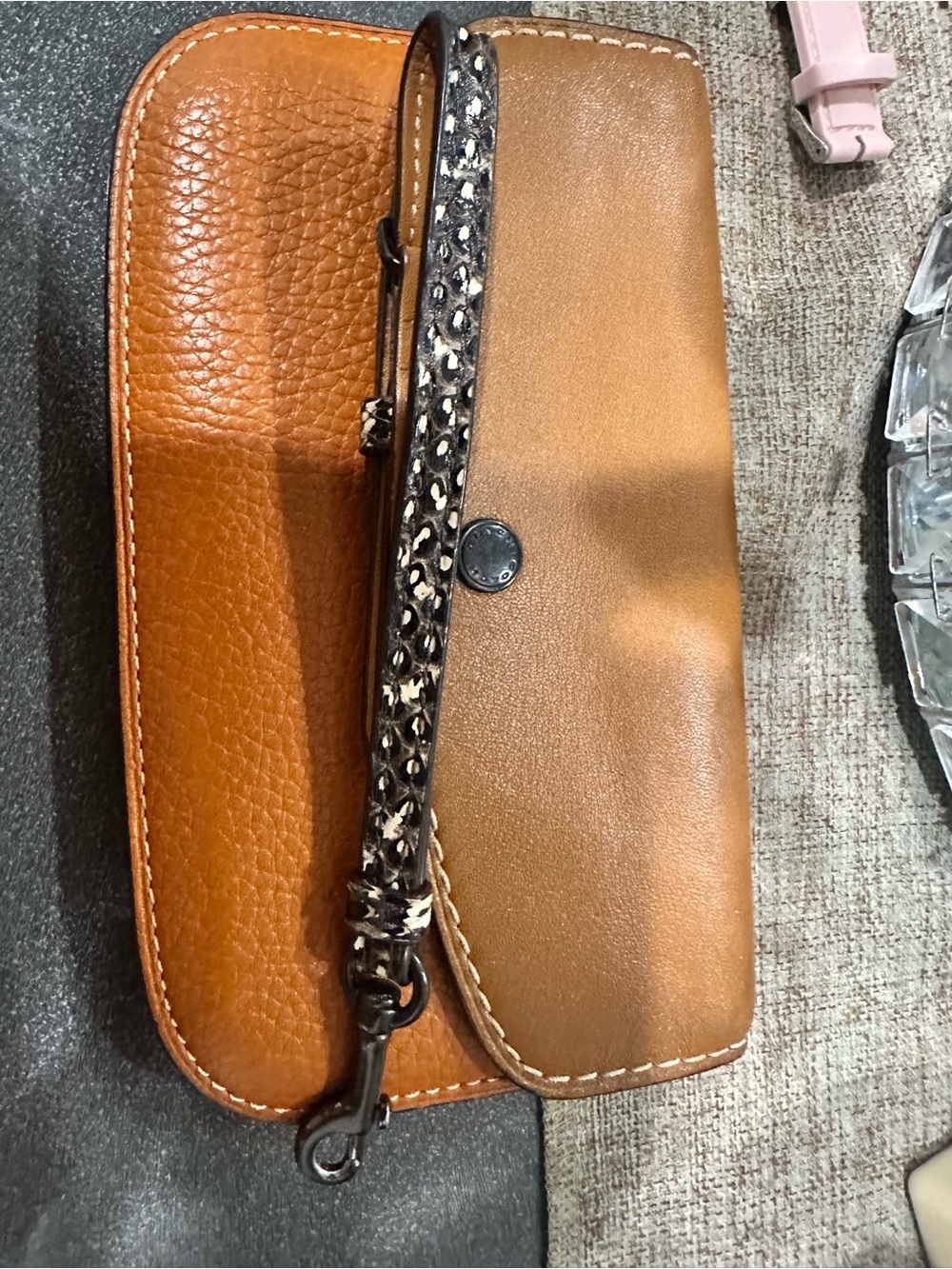 Coach Butterscoth Leather Wallet/Wristlet with Snakeskin Strap - Picture 2 of 3